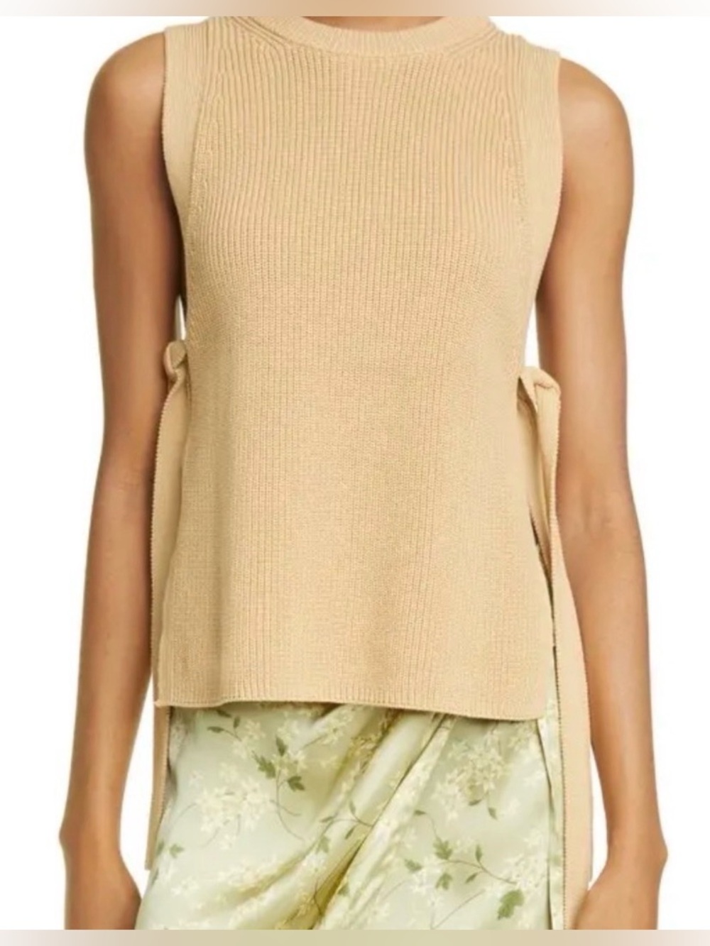 Rebecca Taylor Side Tie Knit Sleeveless Top